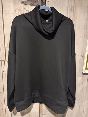 Free People Black Draped Cowl Neck Sweater